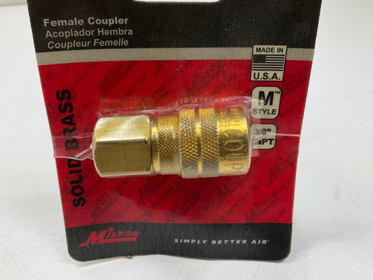 Milton S718 ''M'' Style, 3/8'' Female Coupler, Solid Brass