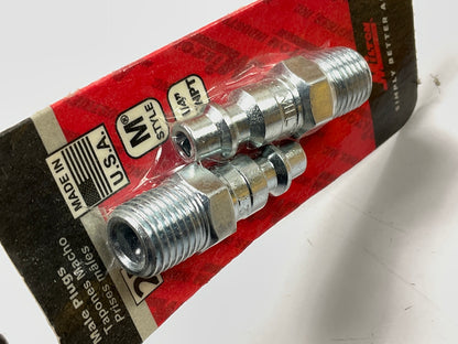 Milton S-727 M Style Plugs 1/4'' Male NPT Steel Quick Release Plugs (Pack Of 2)