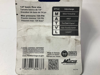 Milton S-743 Universal Coupler, 1/4'' Body X 1/4'' FNPT