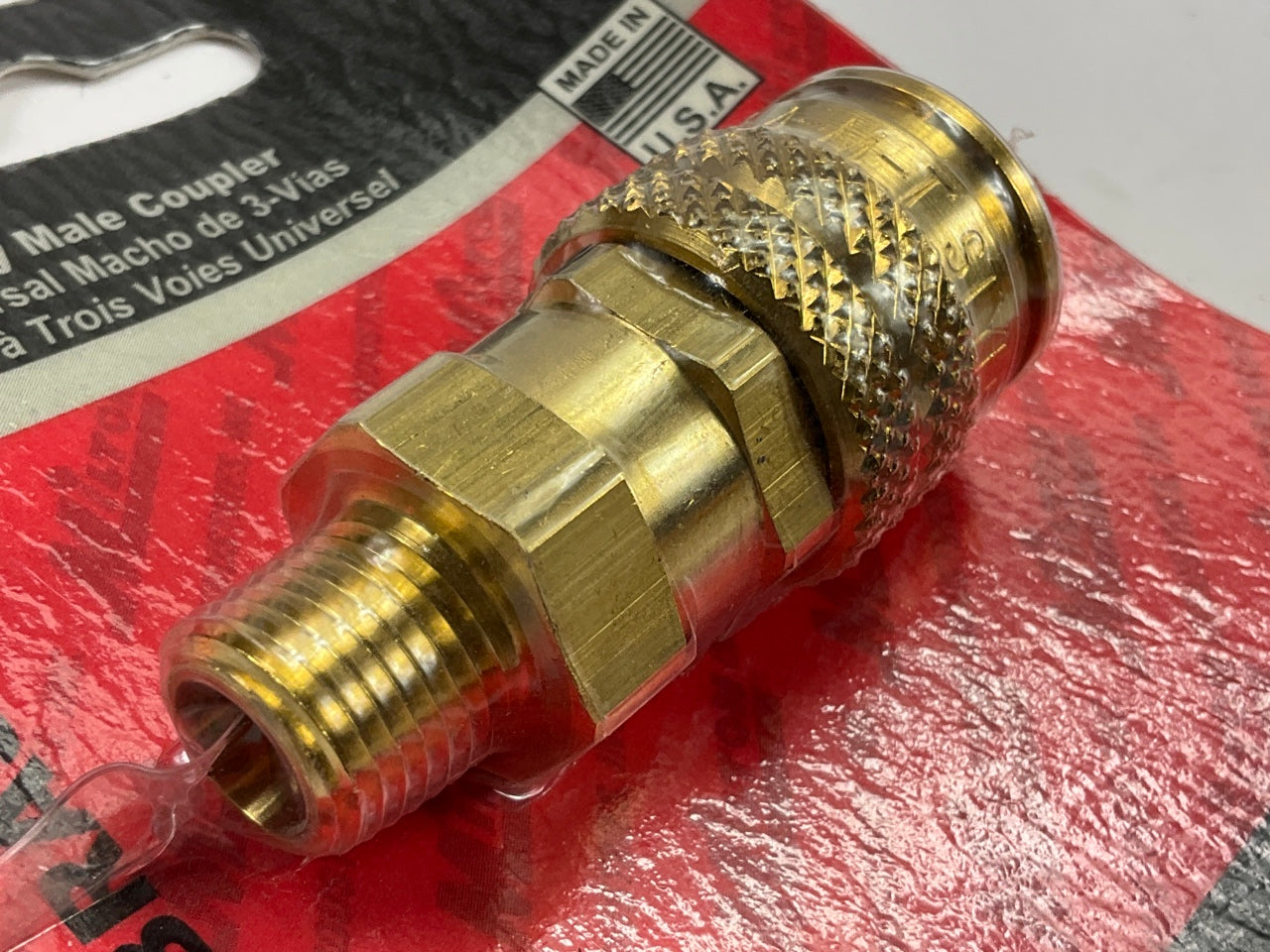 Milton S-746 Universal 3-Way Male Air Line Hose Coupler, 1/4'' MNPT A-M-T Style