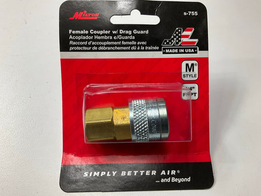 Milton S-755 1/4'' FNPT M Style Femal Push Type Coupler - Made In USA
