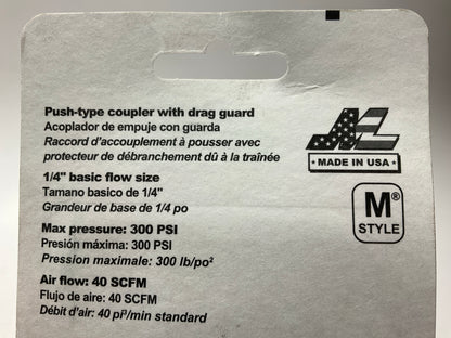 Milton S-755 1/4'' FNPT M Style Femal Push Type Coupler - Made In USA