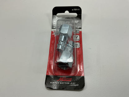 Milton S-761-1 V Style Plugs 1/4'' Female NPT Steel High Flow Pro European 2 Pack