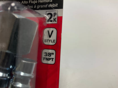 Milton S763-1 HI-Flo V-Style 3/8'' FNPT Steel Plug, 5 Packs Of 2 Each (10 Total)