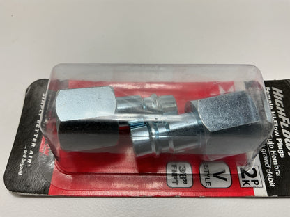 Milton S-763-1 3/8'' FNPT High Volume Low Pressure V-Style Steel Air Plug, 2 PACK