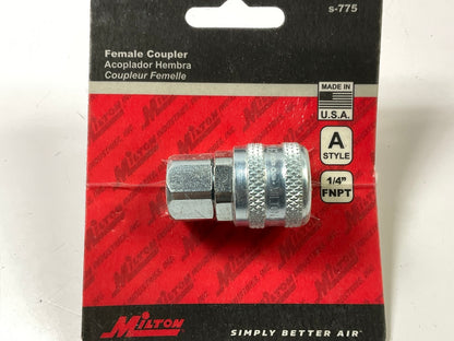 Milton S775 A-Style Air Coupler - 1/4 In NPT Female, MADE IN USA