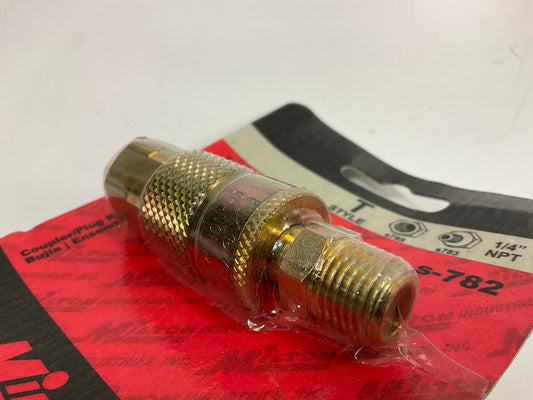 (10) MILTON S782 1/4'' NPT T-Style Coupler Plug, Made In USA