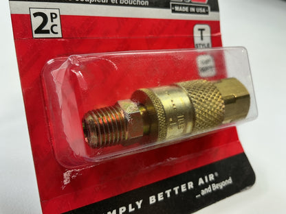 MILTON S782 1/4'' NPT T-Style Coupler Plug, Made In USA
