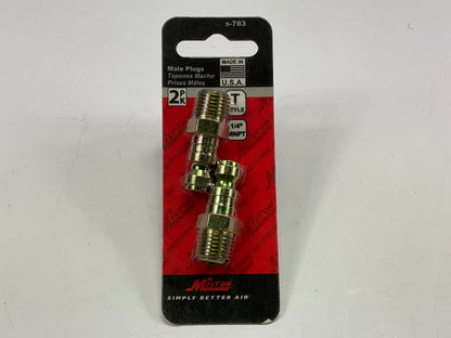 Milton S783 1/4'' T-Style Male Plugs, 2 / Pack