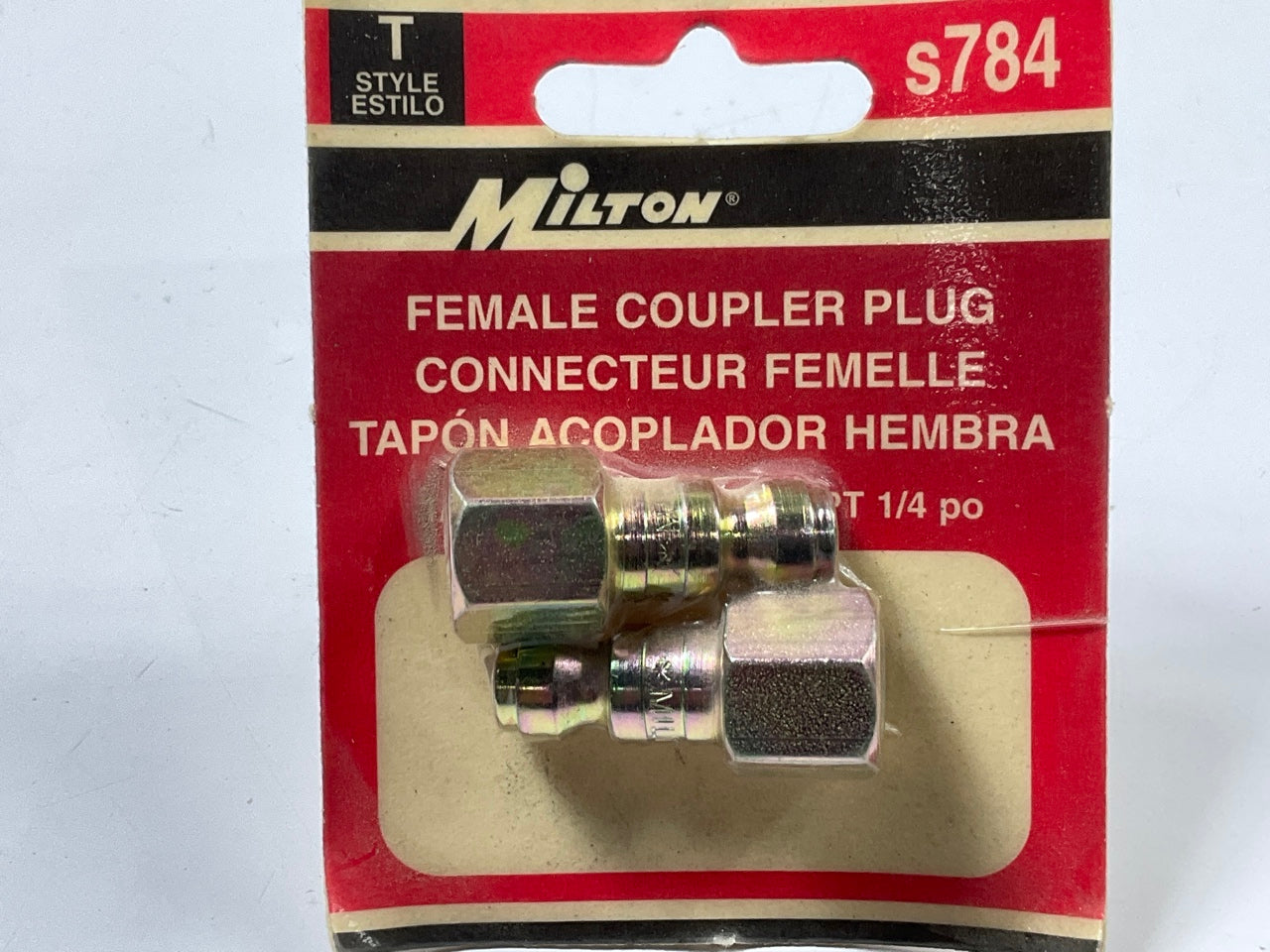 Milton S784 1/4'' Female NPT T Style Coupler Plugs - Pack Of 2