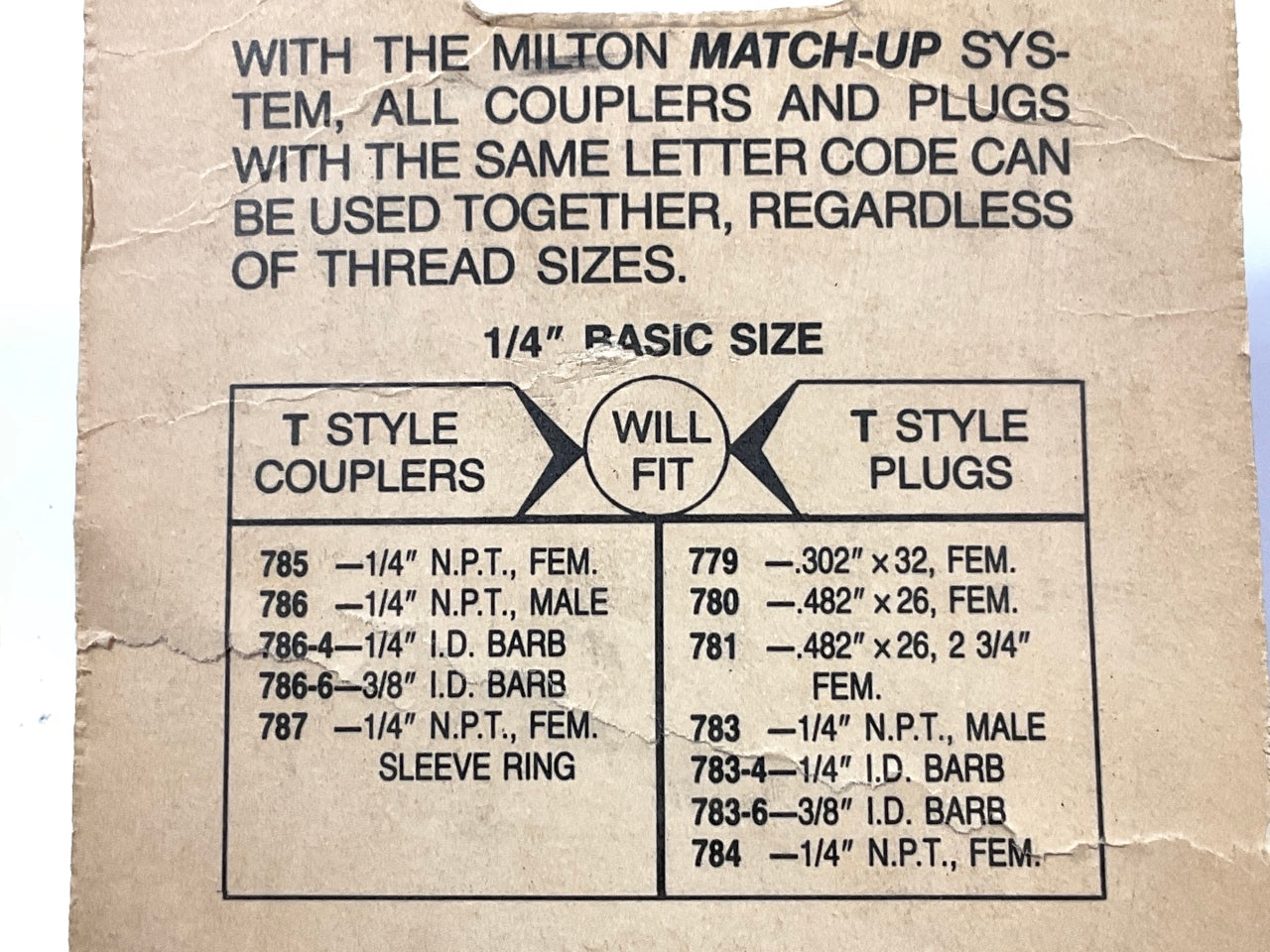 Milton S-786 1/4'' MNPT T Style Coupler