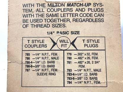 Milton S-786 1/4'' MNPT T Style Coupler