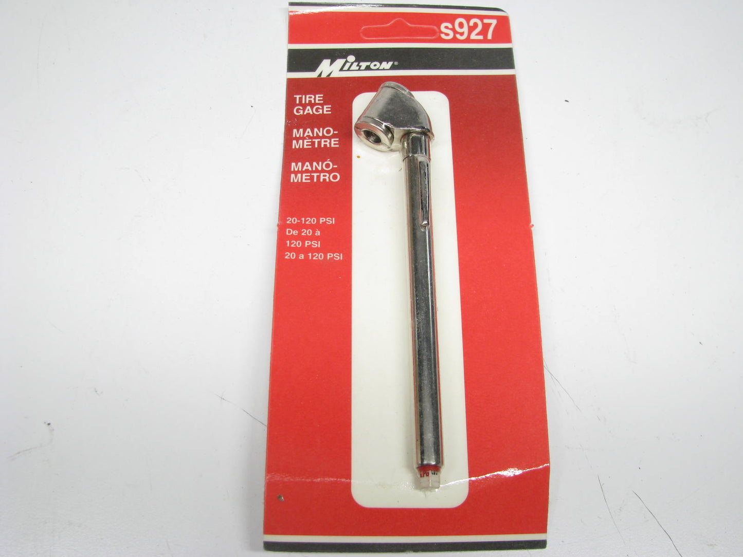 Milton S927 Angled Dual Head Truck Tire Gauge 20-120 PSI Pocket Clip MADE IN USA