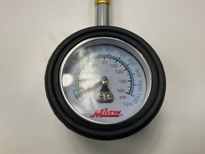 Milton S936 Dial Tire Gauge 0-160 PSI With 12'' Hose 45 Degree Dual Headed Chuck