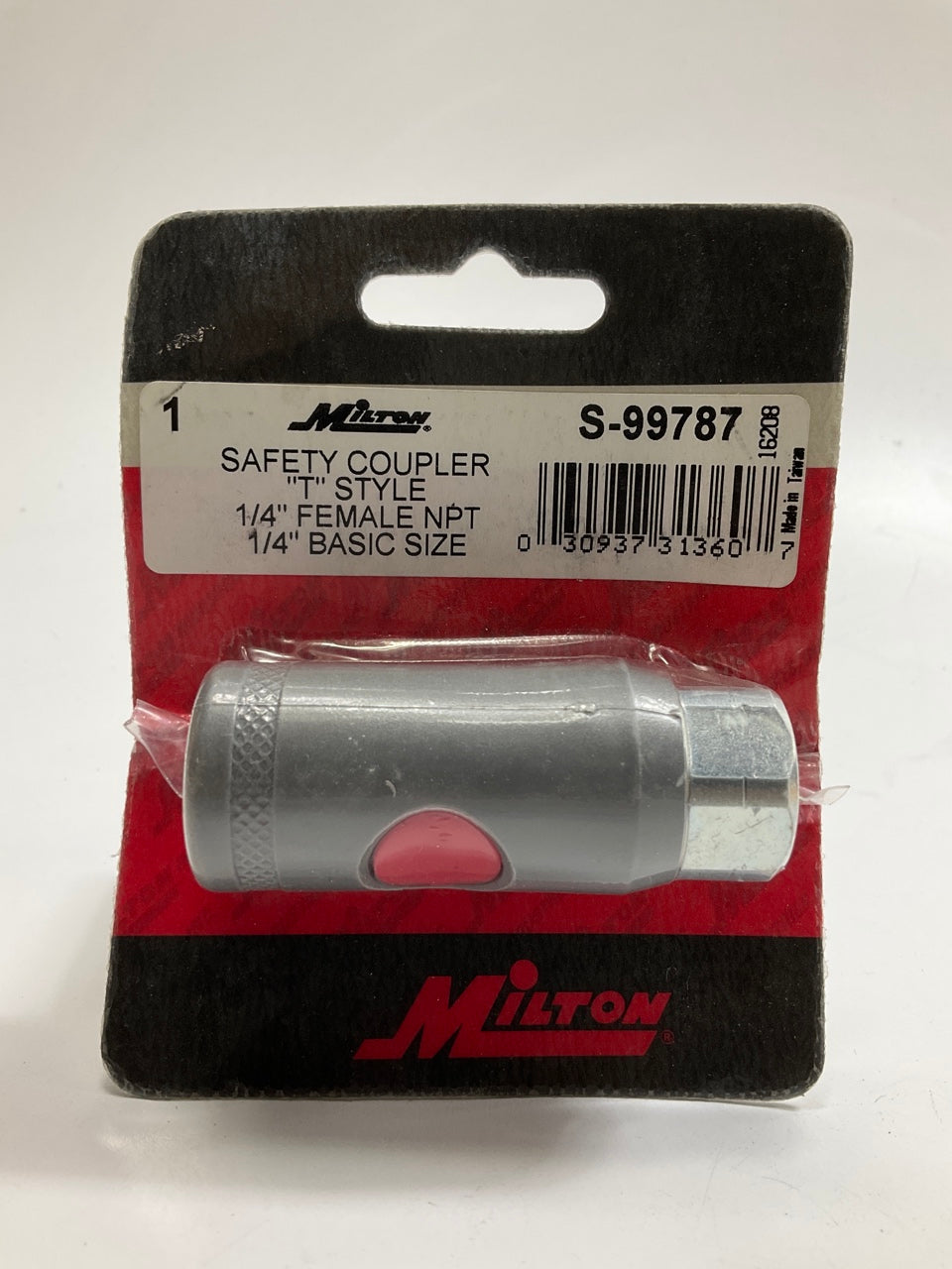 Milton S-99787 1/4'' NPT Female, ''T'' Style Safety Coupler
