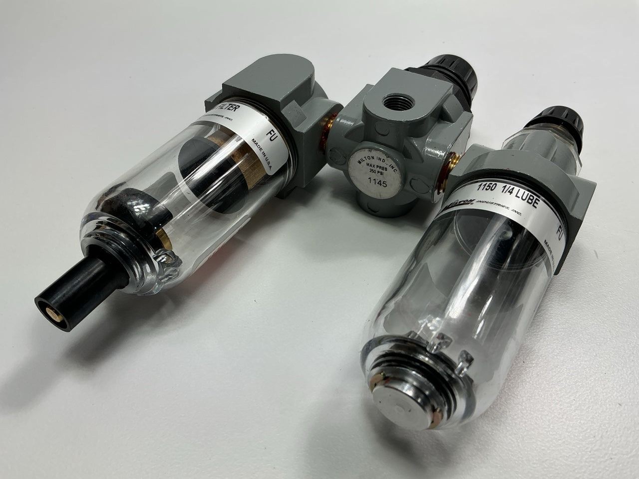 MILTON S1140 MINI Deluxe FRL Filter Regulator Lubricator Trio 1/4'' NPT, USA