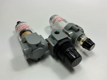 MILTON S1140 MINI Deluxe FRL Filter Regulator Lubricator Trio 1/4'' NPT, USA
