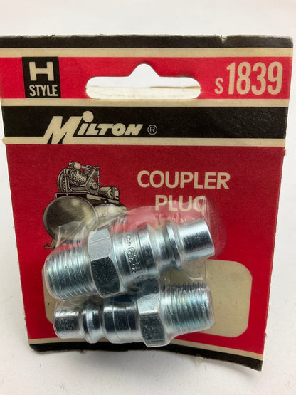 Milton S1839 Compression Coupler Plugs, H-Style, 1/4'' Male NPT - 2 / Pack