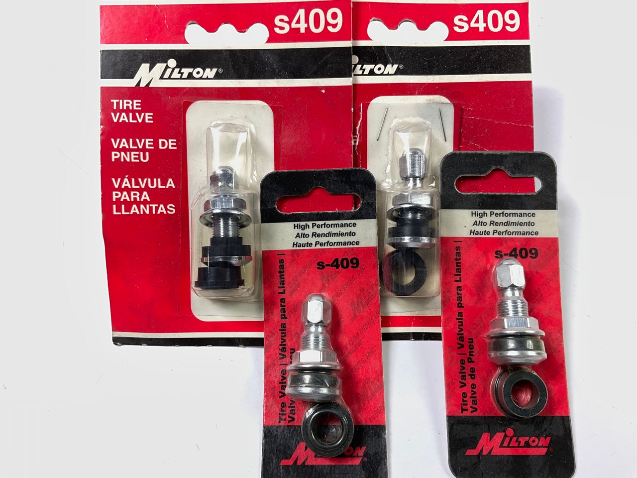(4) Milton S-409 High Performance Tubeless Tire Valves