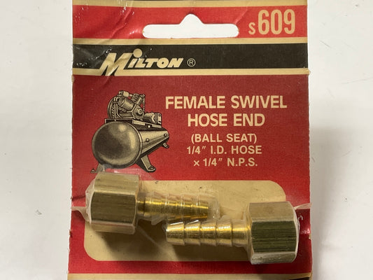 Milton S609  1/4'' FNPT 1/4'' ID Swivel Hose End Fittings, 2 / PACK