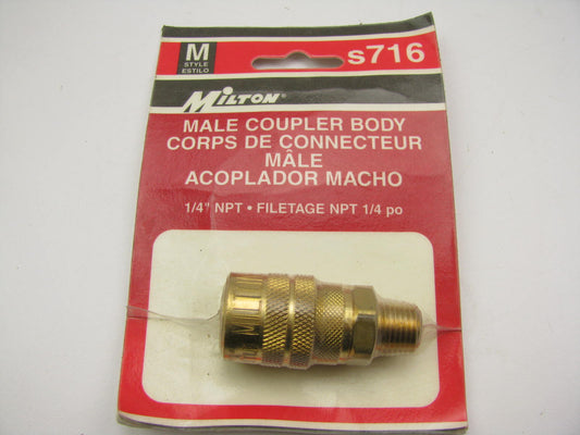 Milton S716 1/4'' NPT Male Body Air Coupler M-Style