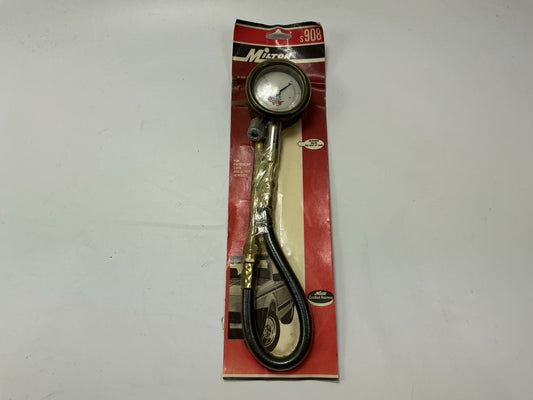 Milton S908 PRO Dial-type Tire Air Pressure Gauge, 12'' Hose, 0-60 PSI Range