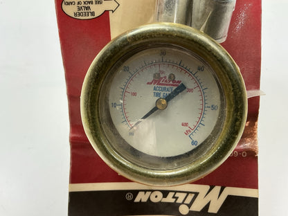 Milton S908 PRO Dial-type Tire Air Pressure Gauge, 12'' Hose, 0-60 PSI Range