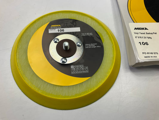 Mirka 106 Vinyl Faced Molded Polymer 6'' PSA Backup Pad, Medium Foam