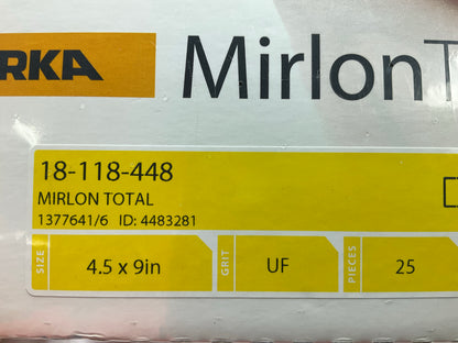 Mirka 18-118-448 Mirlon 4.5 X 9'' Nonwoven Scuff Pads GRAY Ultra Fine, 25 Pack