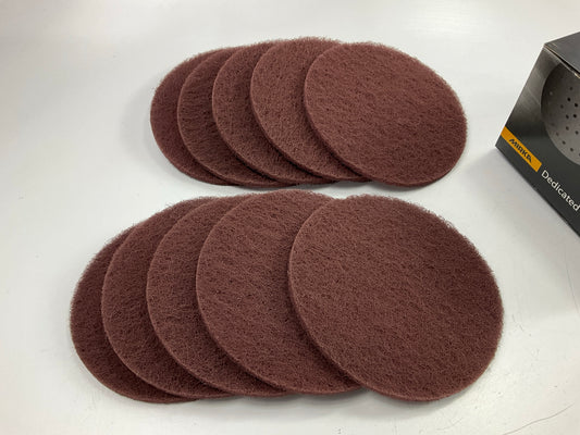 Mirka 18-241-447 Mirlon 6'' 360G Very Fine Scuff Sanding Disc Pads (Maroon) 10pk