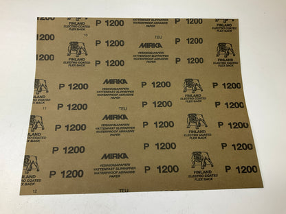 Mirka 21-104-P1200 9''x11'' 1200 Grit P1200 Waterproof Sandpaper Sheets, 45 / Box