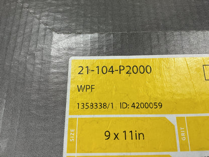 Mirka 21-104-P2000 Waterproof 9''x11'' Sandpaper Sheets 2000 Grit (50 Sheets)