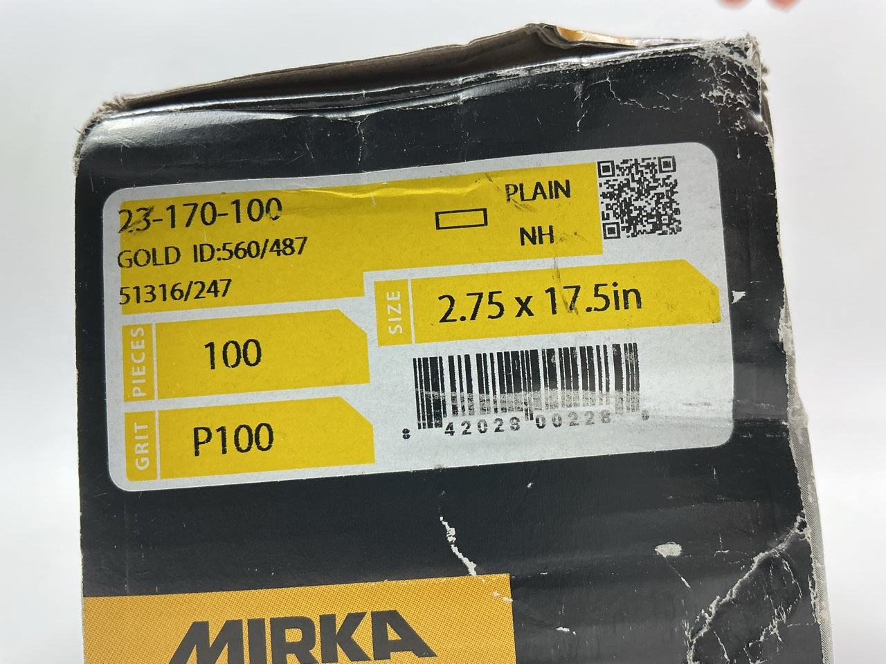 Mirka 23-170-100 Bulldog Gold 2-3/4''x17-1/2'' Non PSA File Sheet 100 Grit, 100pcs