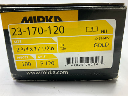 Mirka 23-170-120 17.5'' X 2.75'' 120 Grit Aluminium Oxide File Sheets 50 Pieces