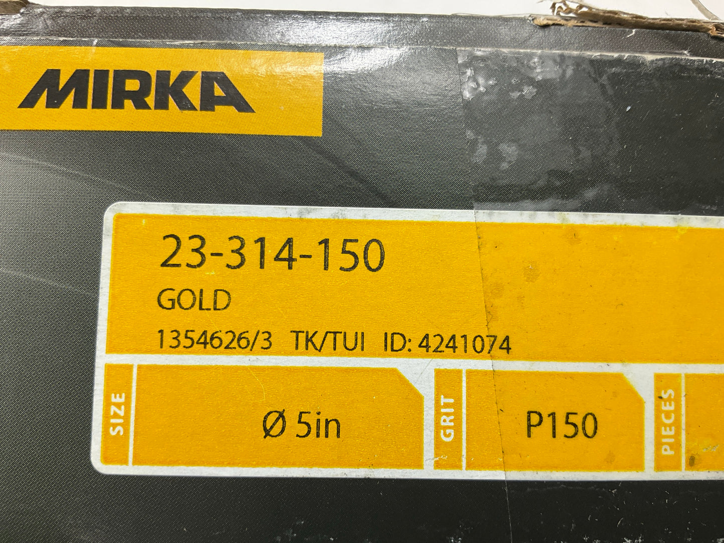 Mirka 23-314-150 Mirka Bulldog Gold 5'' PSA Linkrol 150 Grit Disc, 100 / Roll