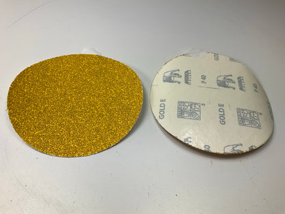 Mirka 23-341-040 Gold 6'' Solid PSA Sanding Discs, 50 Grit - 50 Discs Total