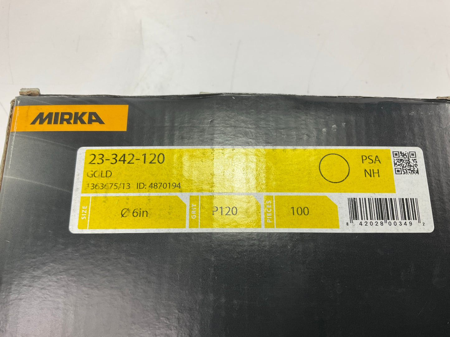Mirka 23-342-120 Gold 6'' Sticky Back PSA Sanding Discs 120 Grit, 100/Roll