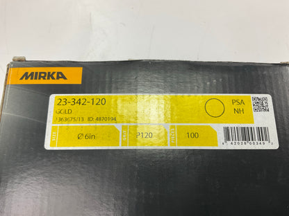 Mirka 23-342-120 Gold 6'' Sticky Back PSA Sanding Discs 120 Grit, 100/Roll