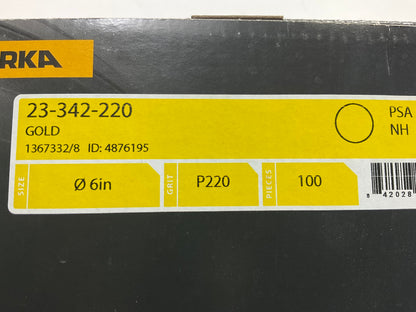 Mirka 23-342-220 Bulldog Gold 6'' PSA Linkrol Sanding Disc, 220 Grit - 100 Discs