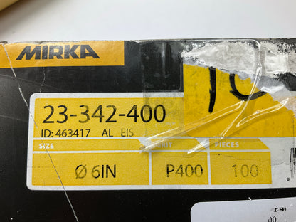 Mirka Gold 23-342-400 6'' PSA Sanding Discs, 400 Grit, 100 Discs / Roll
