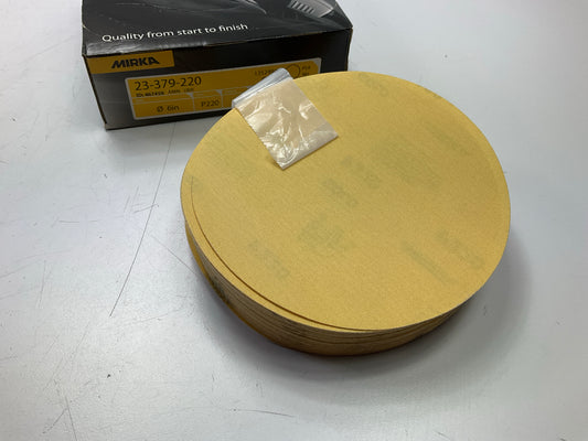 Mirka 23-379-220 Gold 6'' PSA Autobox Sanding Disc 220 Grit, Qty. 100