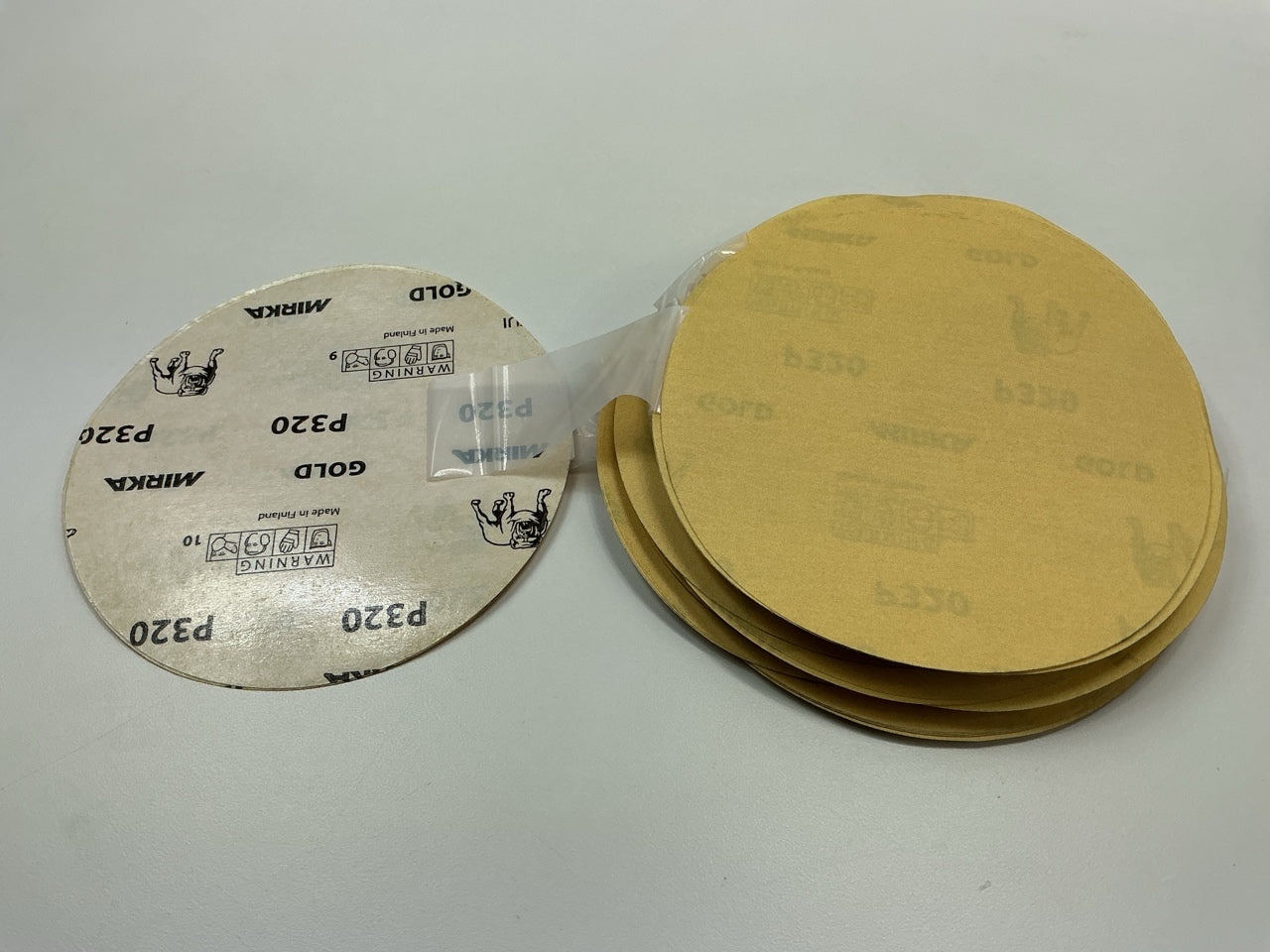 96 Discs Total - Mirka 23-379-320 Gold 6'' PSA Autobox 320 Grit Sanding Disc