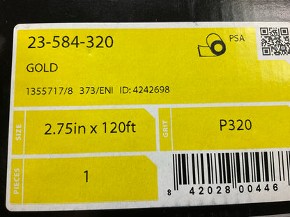Mirka 23-584-320 Gold 2-3/4 In X 40 Yd PSA Autokut Sanding Roll, 320 Grit