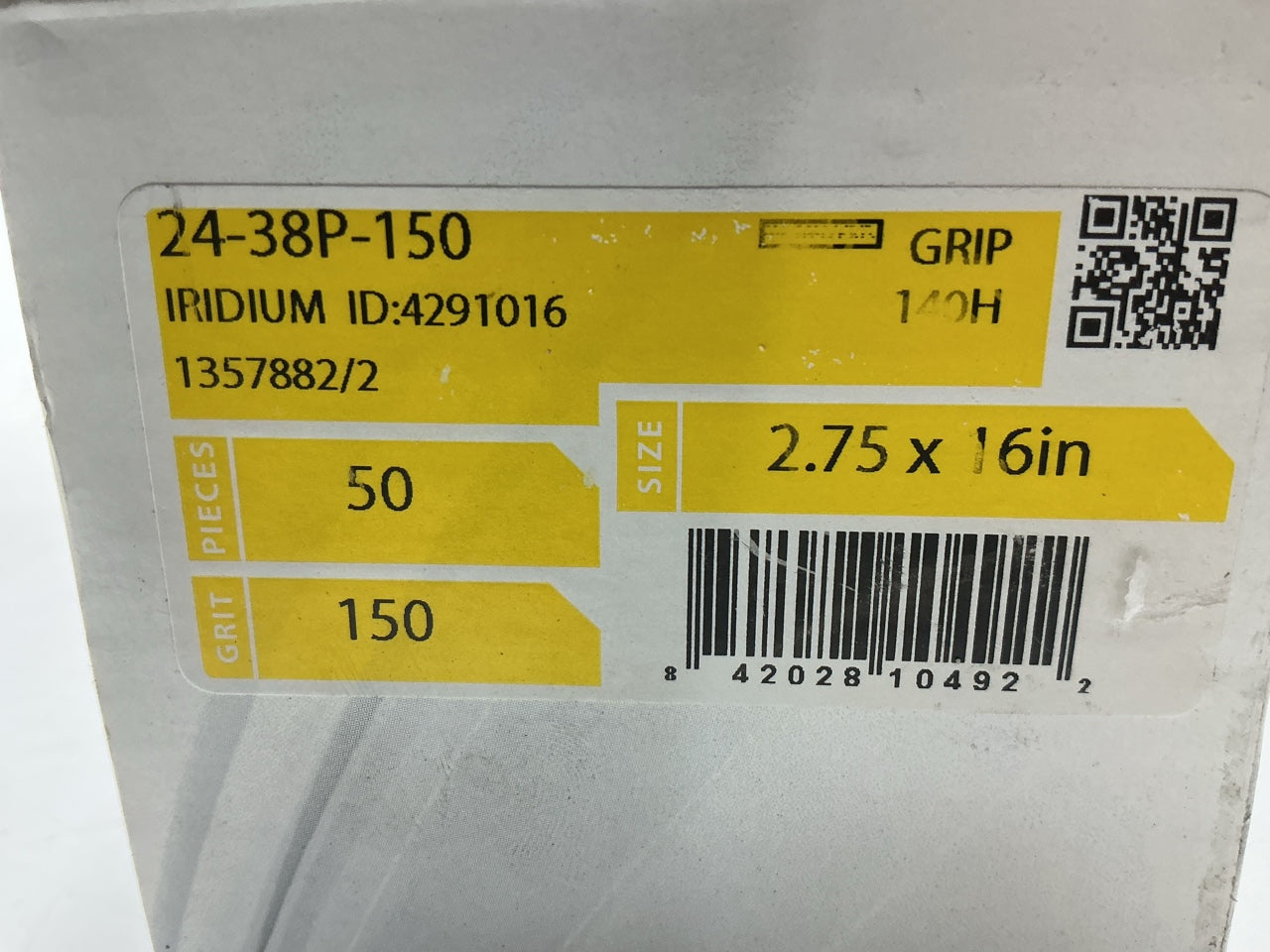 Mirka 24-38P-150 Iridium 2.75''x16'' Perforated Grip Sanding File Board, 150 Grit