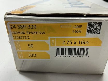 Mirka 24-38P-320 Iridium 2.75''x16'' Perforated Grip Sanding File Board 320 Grit