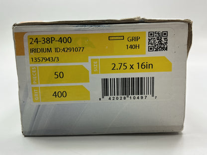 Mirka 24-38P-400 Sandpaper Sheets 2.75''x16'' Perforated Strips 400 Grit, 50 / Box