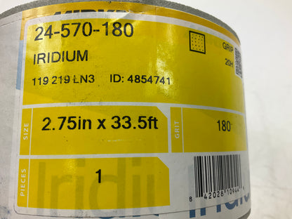 Mirka Iridium 24-570-180 Grip-On 180 Grit Vacuum Sanding Sheet Roll,2-3/4''x33.5''