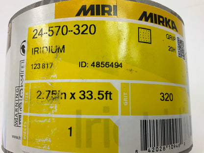 Mirka Iridium 24-570-320 Grip-On 320 Grit Vacuum Sanding Sheet Roll 2-3/4''x33.5''