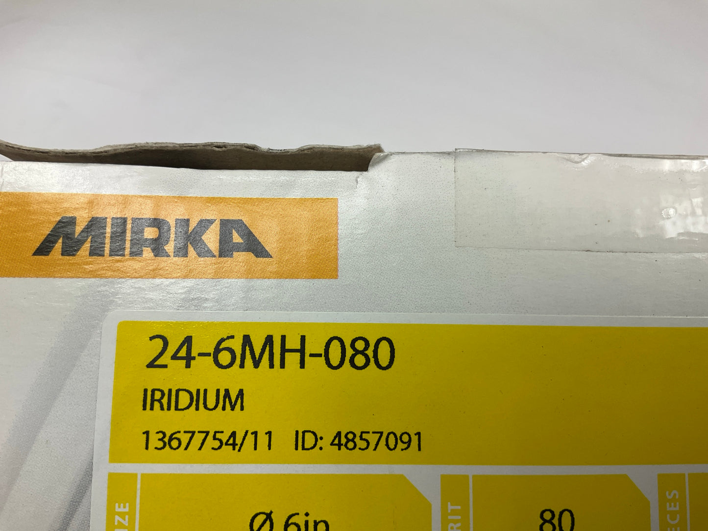 Mirka 24-6MH-080 Iridium 6'' Grip Sanding Disc 121H 80 Grit,  (50 Discs/box)