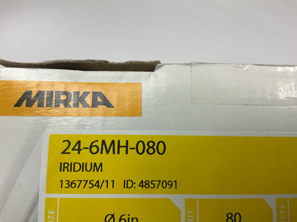 Mirka 24-6MH-080 Iridium 6'' Grip Sanding Disc 121H 80 Grit,  (50 Discs/box)